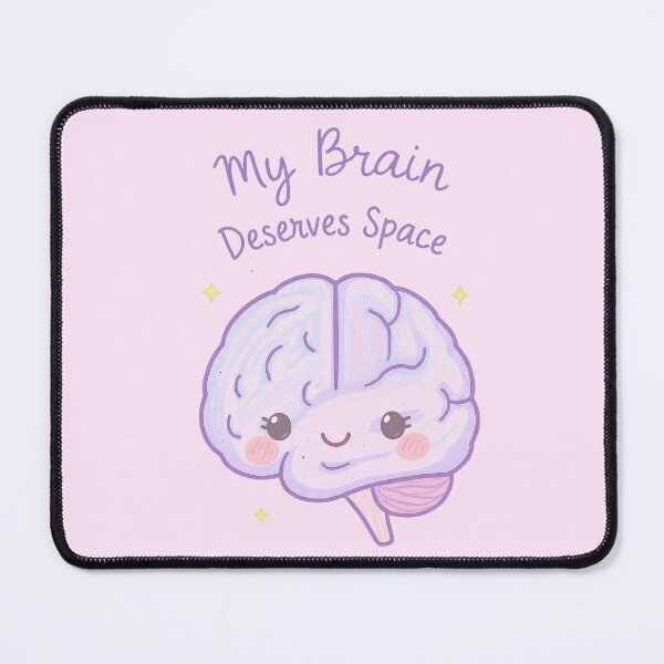 Item preview, “My Brain Deserves Space” Kawaii Pastel Brain – Neurodiversity-Inclusive Mental Health & Self-Care Design designed and sold by PureBrain.