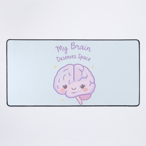 Item preview, “My Brain Deserves Space” Kawaii Pastel Brain – Neurodiversity-Inclusive Mental Health & Self-Care Design designed and sold by PureBrain.