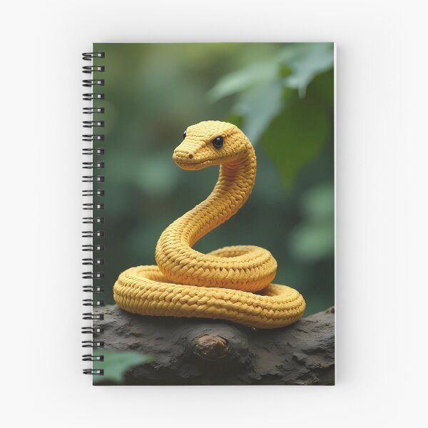 Item preview, Yellow crocheted snake on a branch designed and sold by Mianku | Für das Leben.