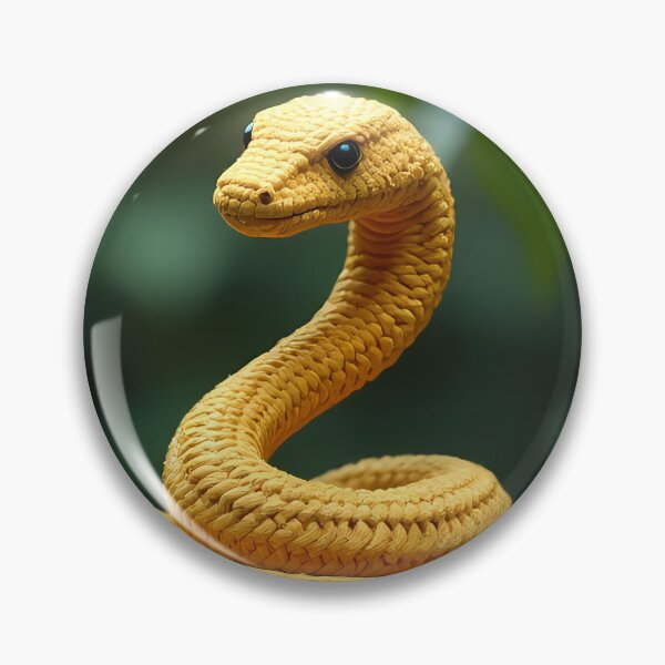 Item preview, Yellow crocheted snake on a branch designed and sold by Mianku | Für das Leben.