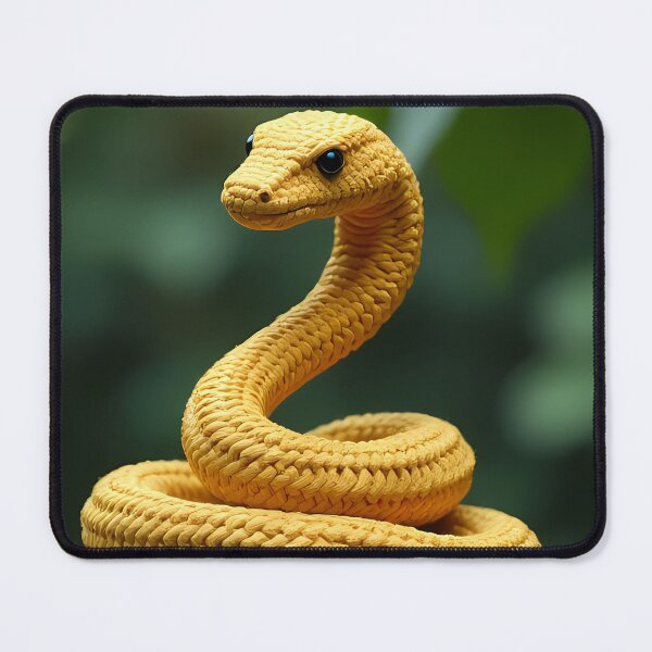 Item preview, Yellow crocheted snake on a branch designed and sold by Mianku | Für das Leben.