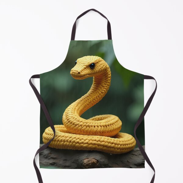 Item preview, Yellow crocheted snake on a branch designed and sold by Mianku | Für das Leben.