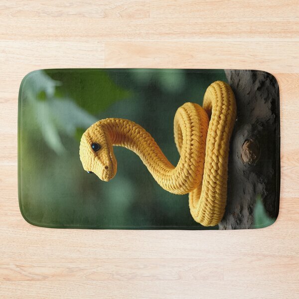 Item preview, Yellow crocheted snake on a branch designed and sold by Mianku | Für das Leben.