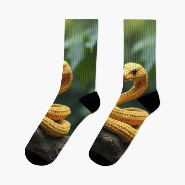 Item preview, Yellow crocheted snake on a branch designed and sold by Mianku | Für das Leben.