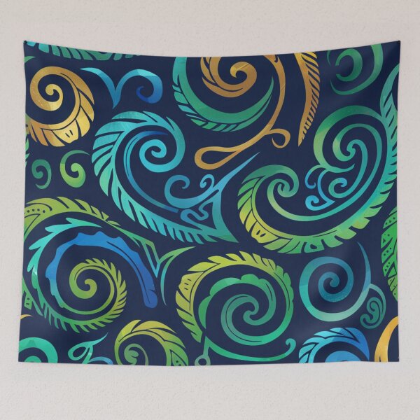 Item preview, New Zealand Māori Paua Pattern Koru Design 646 designed and sold by GrinGalore.