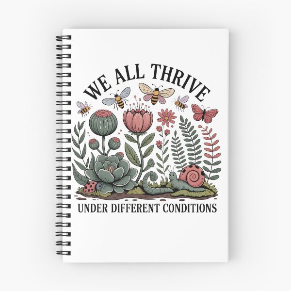 Item preview, We All Thrive Under Different Conditions - Mental Health Nature Garden Art designed and sold by MS Pod Studio.