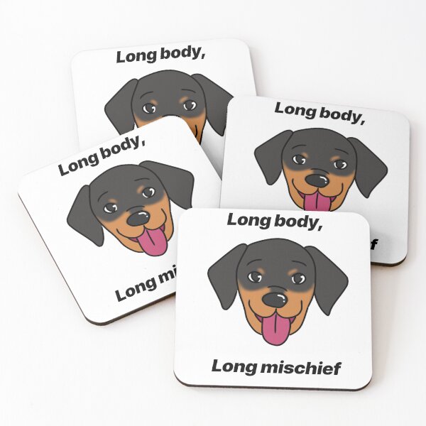 Item preview, Funny dachshund - "Long body, long michief" - funny cartoon dog design designed and sold by Crack-in-Colors.
