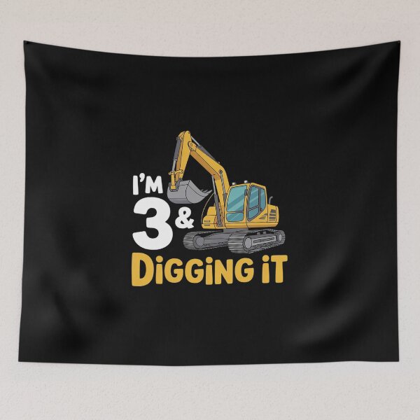 Item preview, Kids Construction Truck 3rd Birthday Boy Excavator BDay  designed and sold by MicanCuteStore.