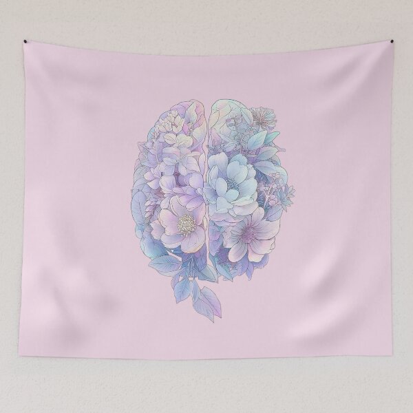 Item preview, Floral Pastel Brain Illustration – Botanical Mind Art, Neurodiversity & Mental Wellness Aesthetic designed and sold by PureBrain.