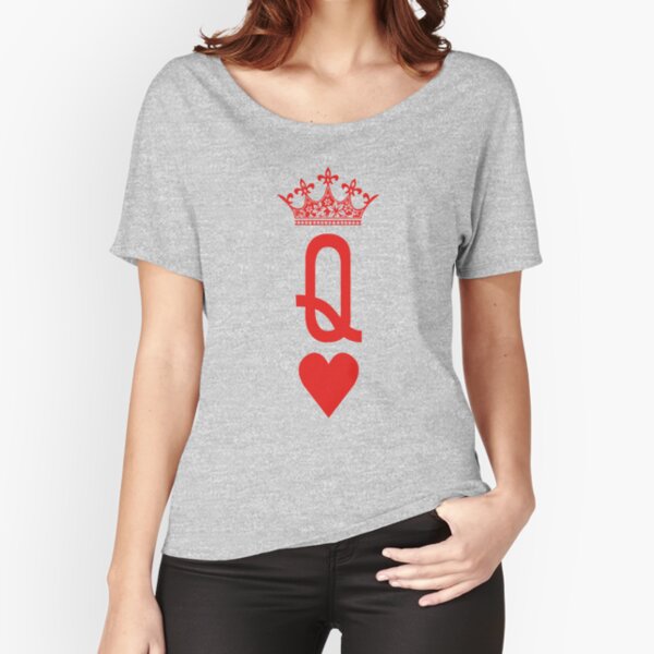 'Queen of Hearts' Playing Cards Design for Poker Players Relaxed Fit T-Shirt