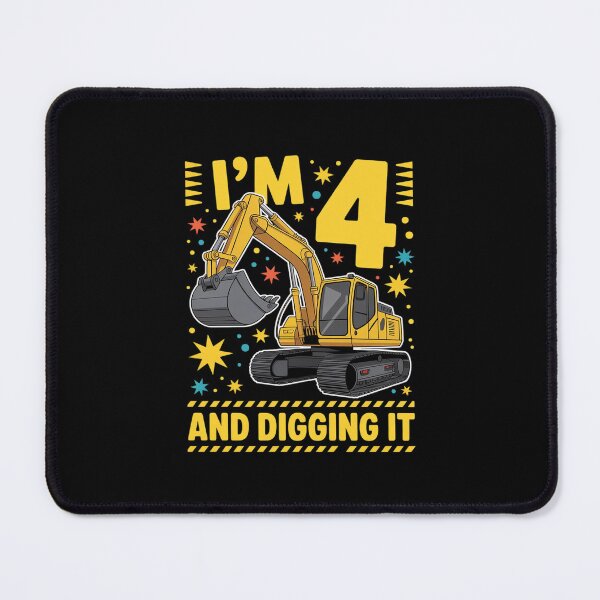 Item preview, Kids Four 4yr 4th Birthday Excavator 4 Year Old Boy  designed and sold by MicanCuteStore.