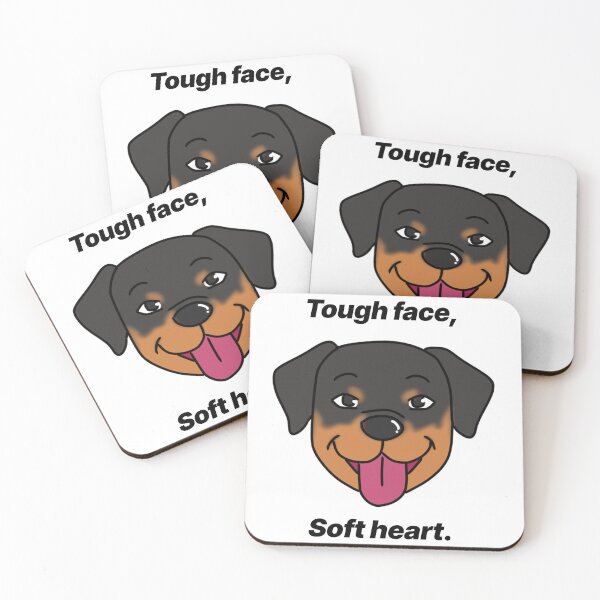 Item preview, Funny Rottweiler - "Tough face, soft heart" - funny cartoon dog design designed and sold by Crack-in-Colors.
