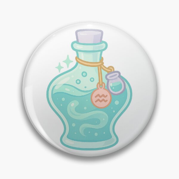 Item preview, Aquarius Spell Bottle | Cute Zodiac Sticker | Cute Astrology Art | Aquarius Aesthetic | Zodiac Art designed and sold by HerDreamCodes.