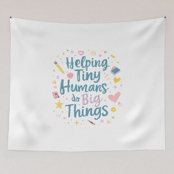 Item preview, Helping Tiny Humans Do Big Things Teacher T-Shirt, Preschool Educator Quote Tee, Kindergarten Gift Shirt designed and sold by GAIDREDA.
