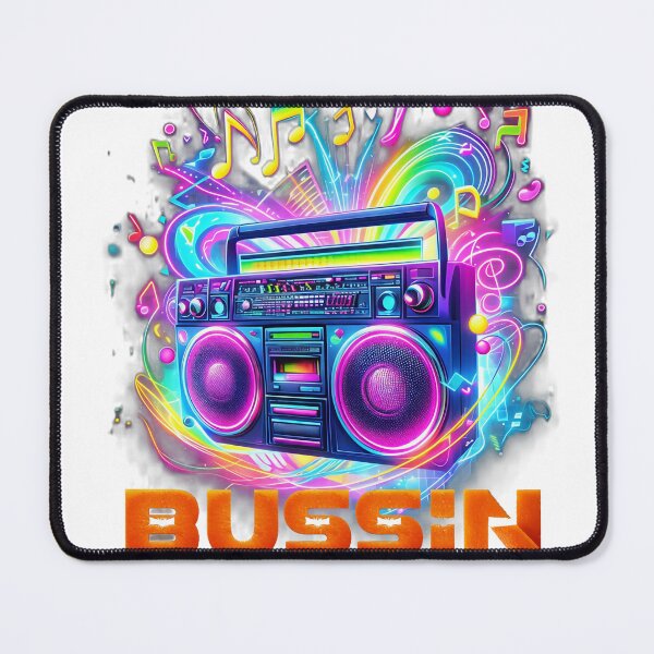 Item preview, BUSSIN' Neon Boombox | 80s Synthwave Music Sticker | Retro Hip Hop Graphic designed and sold by Jaani-T.