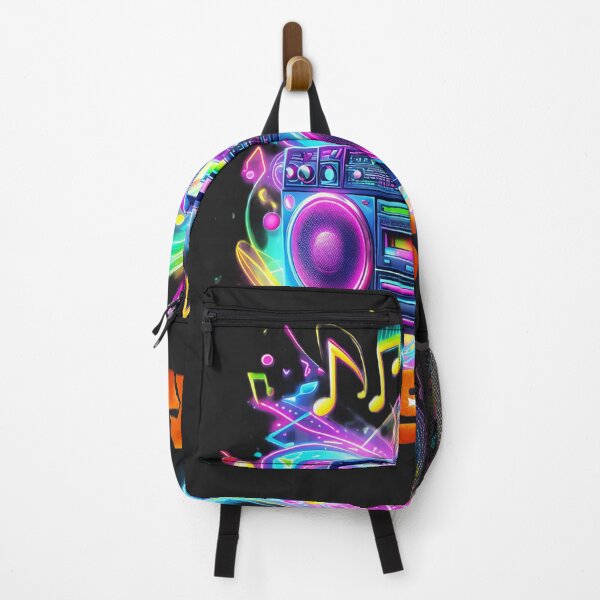 Item preview, BUSSIN' Neon Boombox | 80s Synthwave Music Sticker | Retro Hip Hop Graphic designed and sold by Jaani-T.