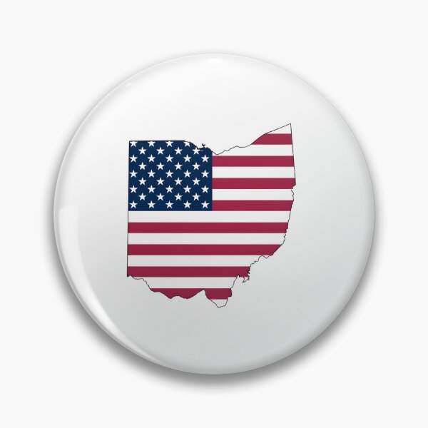 Item preview, Ohio USA Flag Silhouette – Stars and Stripes State Outline designed and sold by Paper Drip.