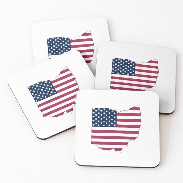 Item preview, Ohio USA Flag Silhouette – Stars and Stripes State Outline designed and sold by Paper Drip.
