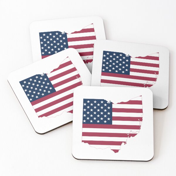Item preview, Ohio USA Flag Silhouette – Stars and Stripes State Outline designed and sold by Paper Drip.