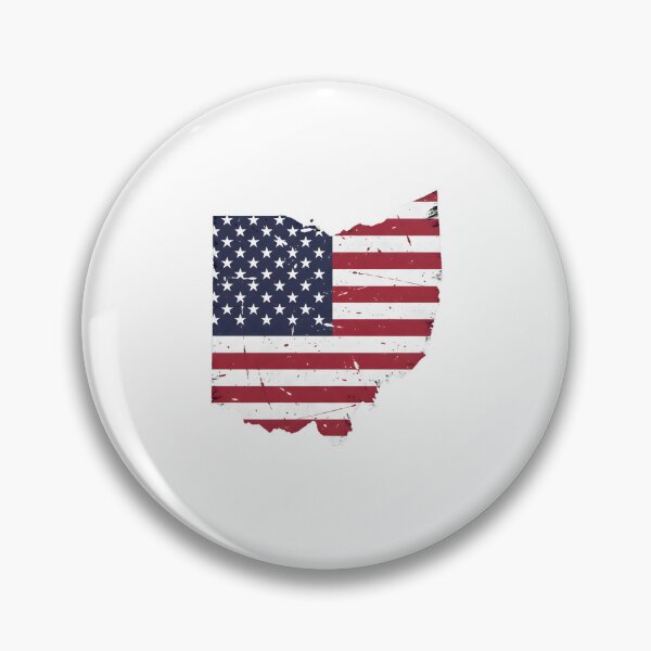 Item preview, Ohio Stars & Stripes State Silhouette – Distressed Americana designed and sold by Paper Drip.