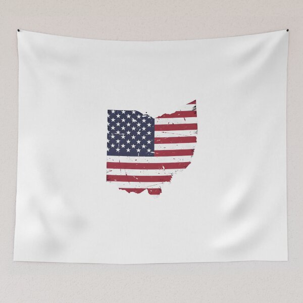 Item preview, Ohio Stars & Stripes State Silhouette – Distressed Americana designed and sold by Paper Drip.