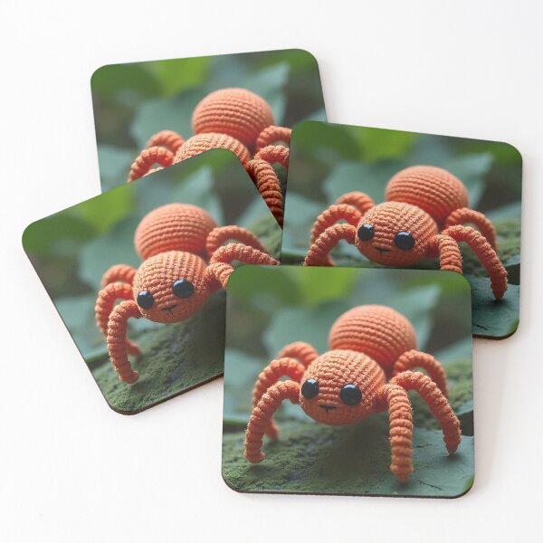 Item preview, Crochet spider on a green water lily leaf designed and sold by Mianku | Für das Leben.