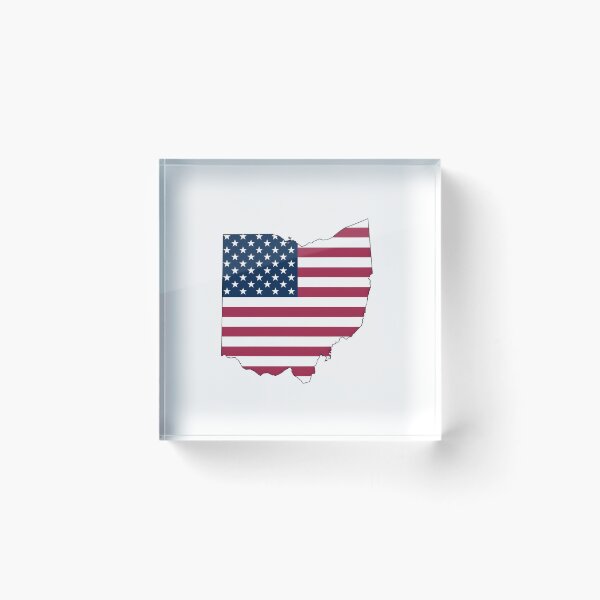 Item preview, Ohio Stars & Stripes State Silhouette – Distressed Americana designed and sold by Paper Drip.