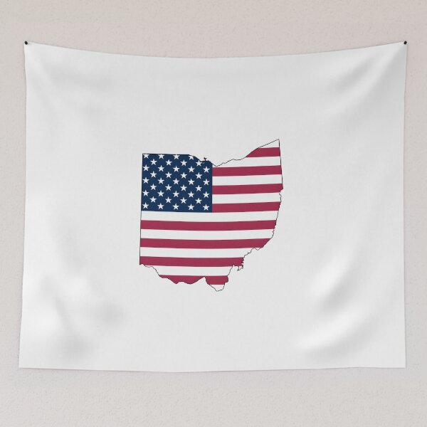 Item preview, Ohio Stars & Stripes State Silhouette – Distressed Americana designed and sold by Paper Drip.