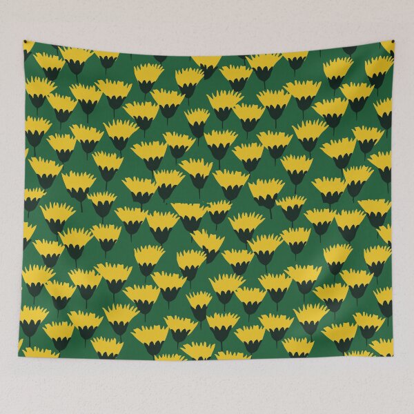 Item preview,  Retro Danish Modern Yellow & Green Floral  designed and sold by RetroMaggie.