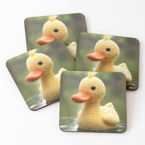 Item preview, Crocheted yellow duck in calm water designed and sold by Mianku | Für das Leben.