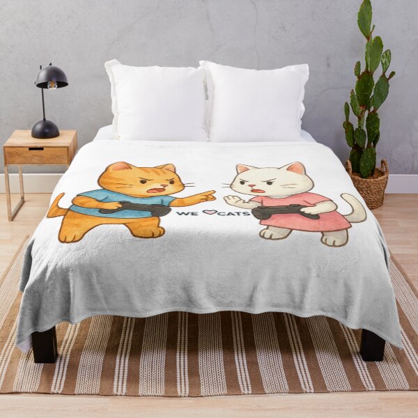 Item preview, Gamer Cat Couple – Funny Playful Duo designed and sold by WeLoveCatss.