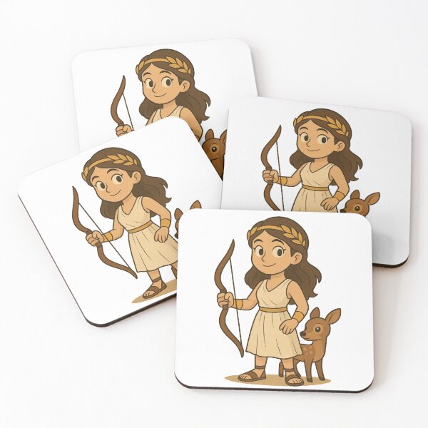 Item preview, Artemis Goddess of Hunt Cute Cartoon | Olympus Mythology Illustration designed and sold by elgreko.