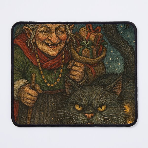Item preview, Grýla and Yule Cat | Dark Icelandic Folklore Digital Illustration (Christmas Edition) designed and sold by AIfolklore.