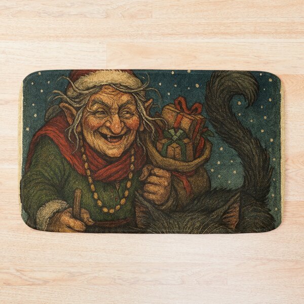 Item preview, Grýla and Yule Cat | Dark Icelandic Folklore Digital Illustration (Christmas Edition) designed and sold by AIfolklore.
