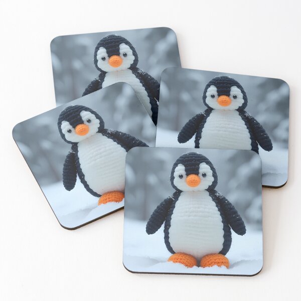 Item preview, Crocheted penguin in a snowy winter forest designed and sold by Mianku | Für das Leben.