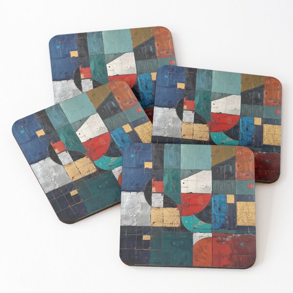 Item preview, Textured Geometric Cubist Color Block designed and sold by Harmonic_Layers.