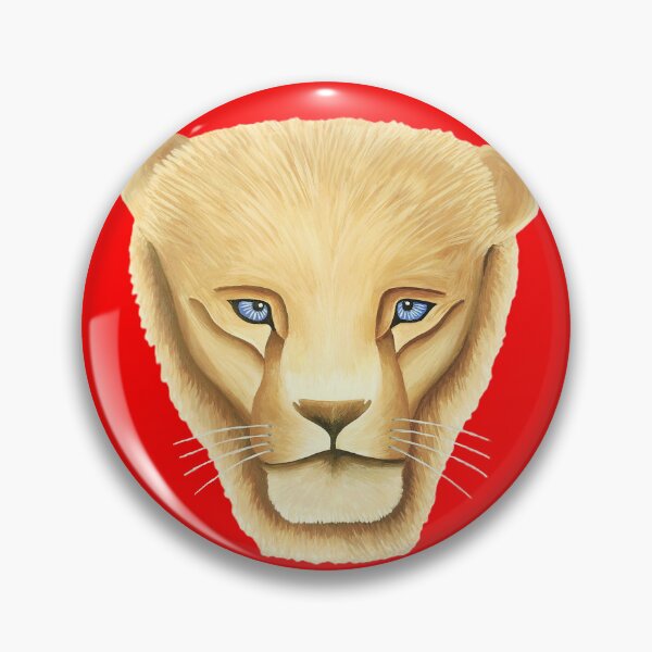 Item preview, Lion head portrait design scarlet red background big cat unique artwork gift present designed and sold by Arniesart85.