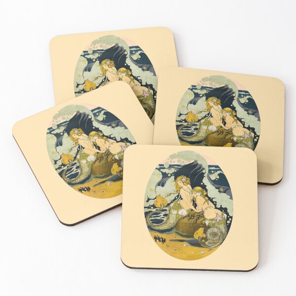 Item preview, Lesbian Kiss Vintage Art, Lesbian Lovers, Mermaids designed and sold by Sinup-Studio.
