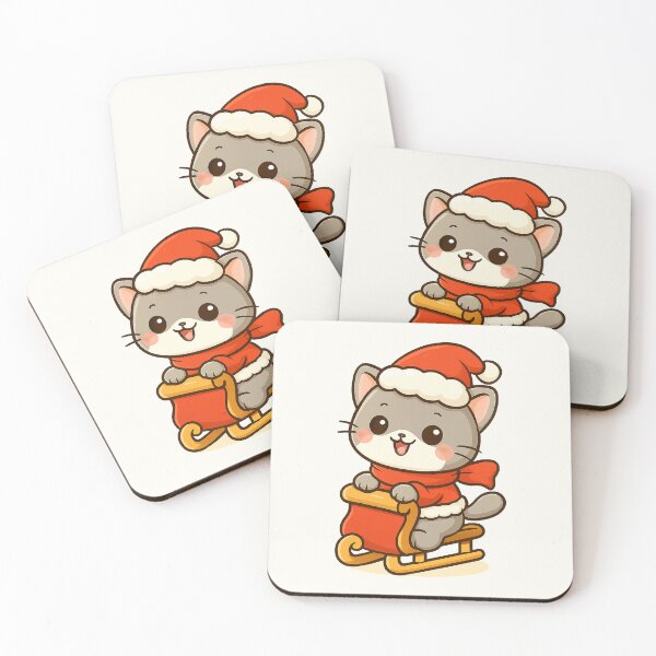 Item preview, Cute Sleigh Cat designed and sold by HoopeStylee.