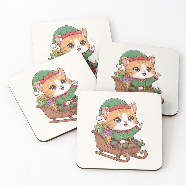 Item preview, Cute Elf Sleigh Cat designed and sold by HoopeStylee.