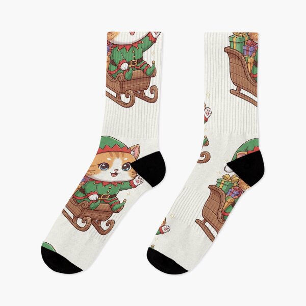Item preview, Cute Elf Sleigh Cat designed and sold by HoopeStylee.