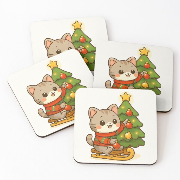 Item preview, Cute Christmas Tree Cat designed and sold by HoopeStylee.
