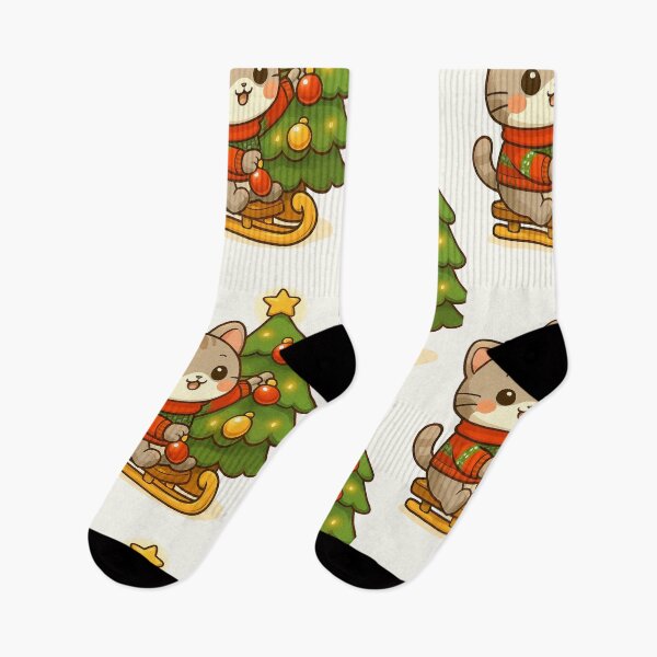 Item preview, Cute Christmas Tree Cat designed and sold by HoopeStylee.