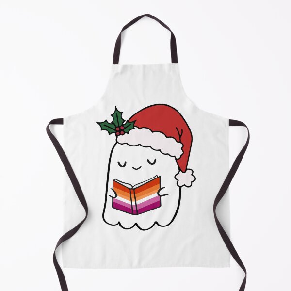 Item preview, Lesbian Ghost Reading – Cute Santa Hat Pride Holiday Art designed and sold by Cannaxes Studio.
