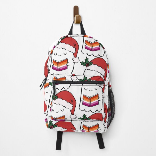 Item preview, Lesbian Ghost Reading – Cute Santa Hat Pride Holiday Art designed and sold by Cannaxes Studio.