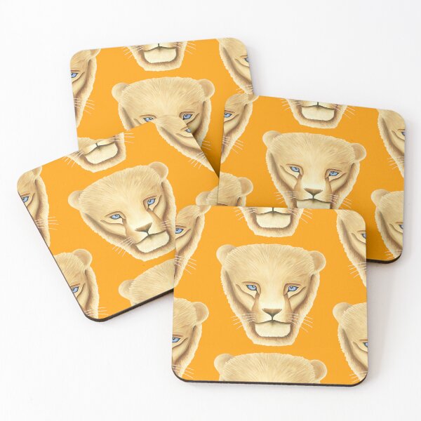 Item preview, Lion head portrait design dark mustard background big cat unique gift present designed and sold by Arniesart85.