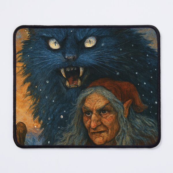 Item preview, Grýla and Yule Cat | Dark Icelandic Folklore Digital Painting (Christmas Edition) designed and sold by AIfolklore.