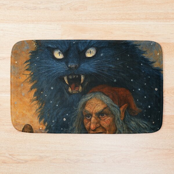 Item preview, Grýla and Yule Cat | Dark Icelandic Folklore Digital Painting (Christmas Edition) designed and sold by AIfolklore.