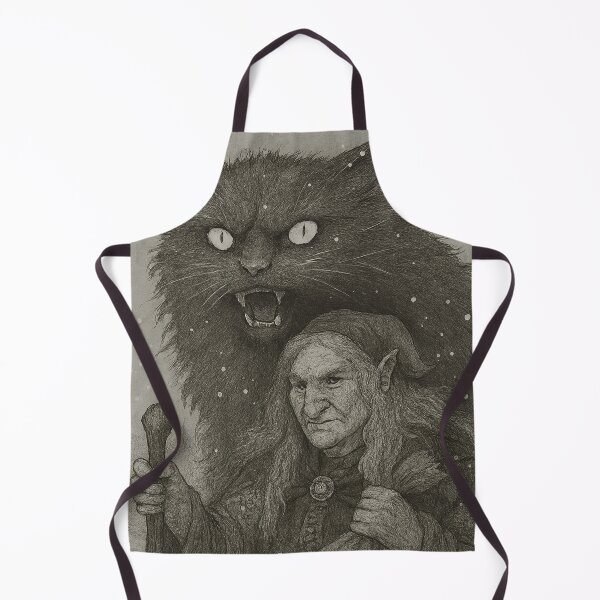Item preview, Grýla and Yule Cat | Dark Icelandic Folklore Digital Painting (Christmas Monochrome Edition) designed and sold by AIfolklore.