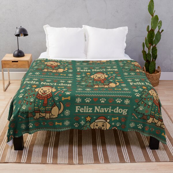 Item preview, Suéter navideño feo Feliz Navi-dog designed and sold by Tiny Joy World.